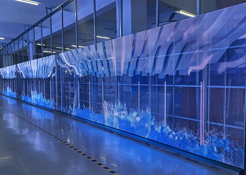 1R1G1B Écran LED transparent Affiche de rideau Affichage couleur complète Garantie de 3 ans