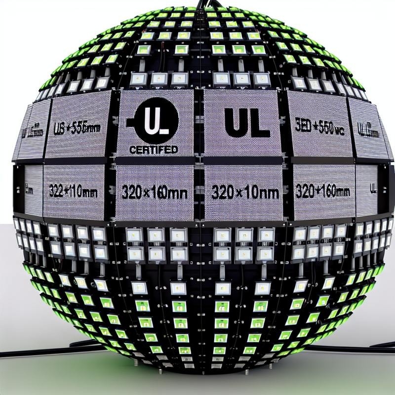 Écran LED sphérique à service frontal certifié UL avec taille de module de 320*160mm et certification UL