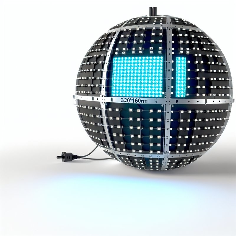 Écran LED sphérique à tension DC5V avec taille de module 320*160mm et puce LED Epistar