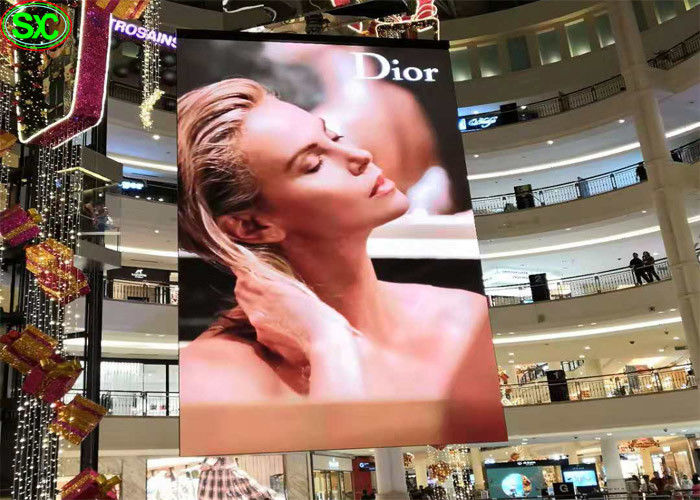 Angle de visualisation large polychrome d'intérieur de l'affichage à LED de la publicité mince superbe P3.91 pour des mails