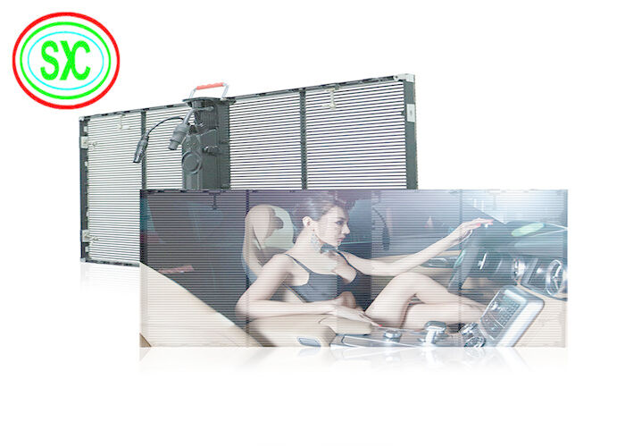 Vidéo en couleur HD Full Color Advertising Led Screen G3.91-7.82 Vitre de fenêtre intérieure Affichage LED transparent