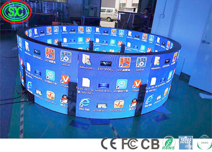 P2 P4 SMD2121 1000nits Affichage à LED flexibles courbes 1R1G1B écran à LED couleur complète