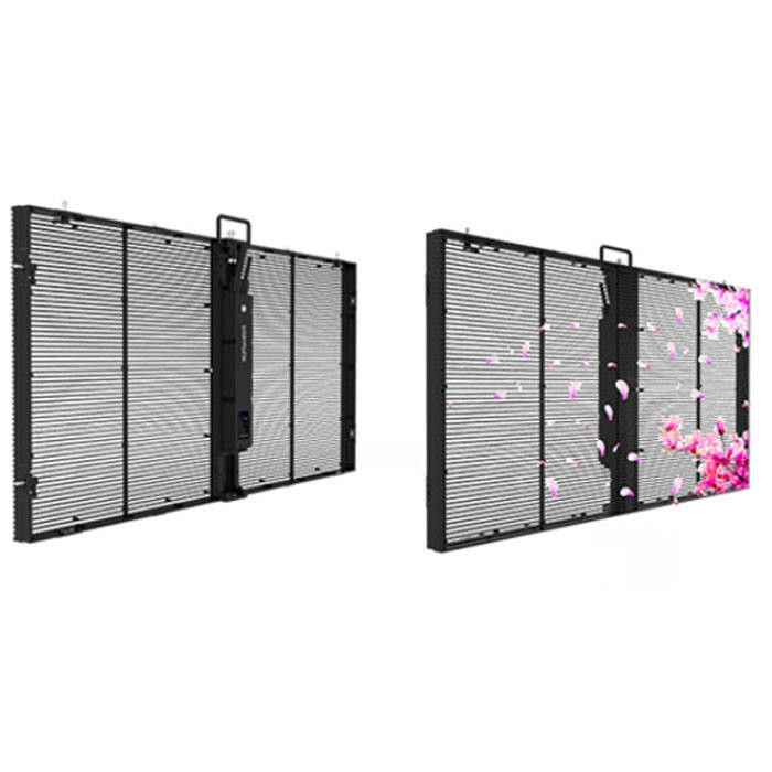 Écran d'affichage LED transparent à couleur pleine P3.9-7.8 intérieur