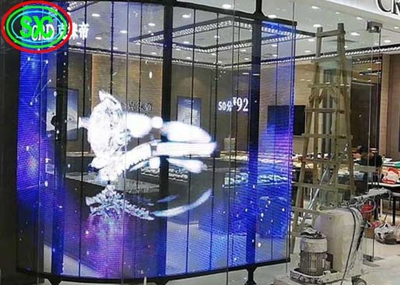 Bon prix Écran LED transparent SMD2121 couleur, enseigne publicitaire pour fenêtre, affichage LED transparent en ligne