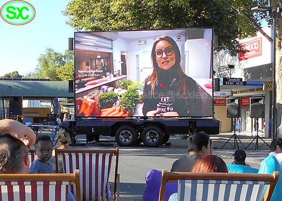 Bon prix HD P4 annonçant le panneau d'affichage de Digital d'affichage mené par bâti mobile de camion imperméable en ligne
