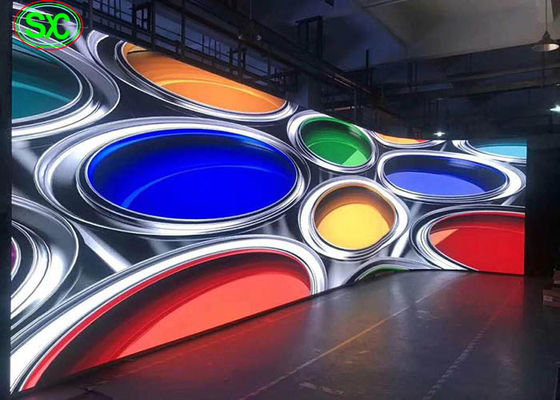 Écran polychrome de location polychrome d'intérieur incurvé par P4 de l'affichage à LED de mur visuel LED