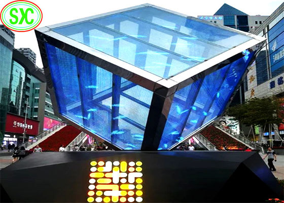 Bon prix Affichage vidéo transparent de LED P7.8125 millimètre polychrome pour la publicité extérieure en ligne