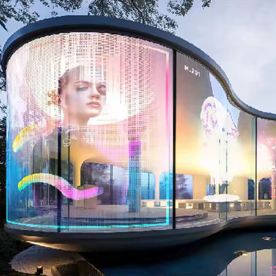 Bon prix Affichage LED transparent flexible à haute résolution P6 de haute qualité pour fenêtres de vitrines/publicité en ligne