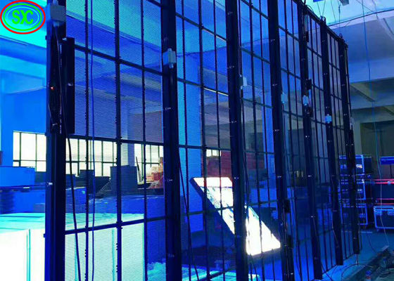 Bon prix Affichage élevé en verre de transparent LED d'écran transparent d'intérieur de 1R1G1B pour l'étalage en ligne