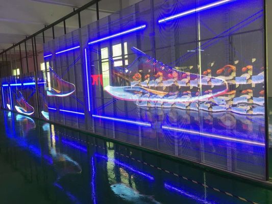 Bon prix 1R1G1B Affichage à LED transparent pour draperies IP43 62500 points/m2 Garantie de 3 ans en ligne