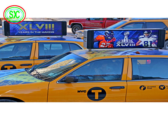 Bon prix Affichage de panneaux LED étanches à l'eau pour voiture extérieure en couleur complète sur le toit d'un taxi double face en ligne