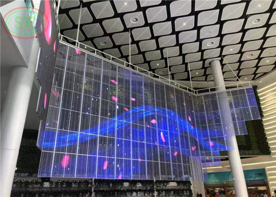 Bon prix Écran LED transparent haute définition avec une configuration de pixels 1R1G1B et une excellente distance de vision pour les publicités En ligne