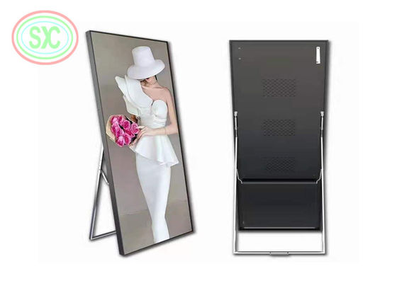 Bon prix Affichage à LED d'intérieur d'affiche de la nouvelle conception P 3 avec la base de support et poulies pour la publicité en ligne