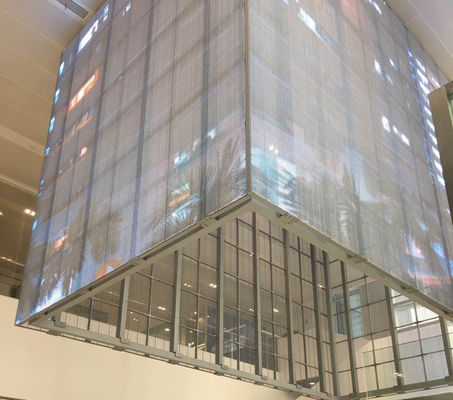 Bon prix Vidéo en couleur HD Full Color Advertising Led Screen G3.91-7.82 Vitre de fenêtre intérieure Affichage LED transparent en ligne